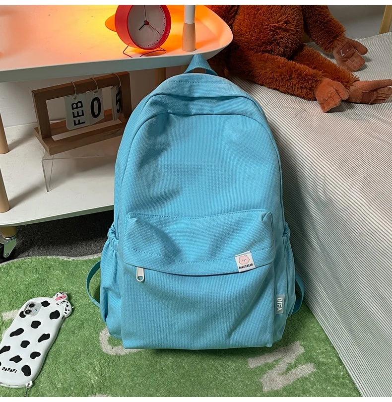 New Waterproof Nylon Women Backpack Female Travel Bag Backpacks Schoolbag for Teenage Girls Solid Color Bookbag Mochila Bookbag