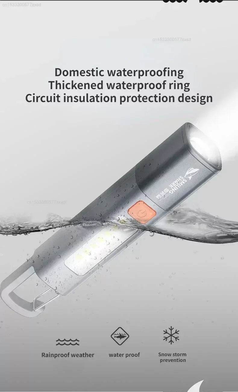 Xiaomi Outdoor Flashlight – Portable Strong Light with Variable Focus, Floodlight Side Lights & Long Range Rechargeable Flashlight