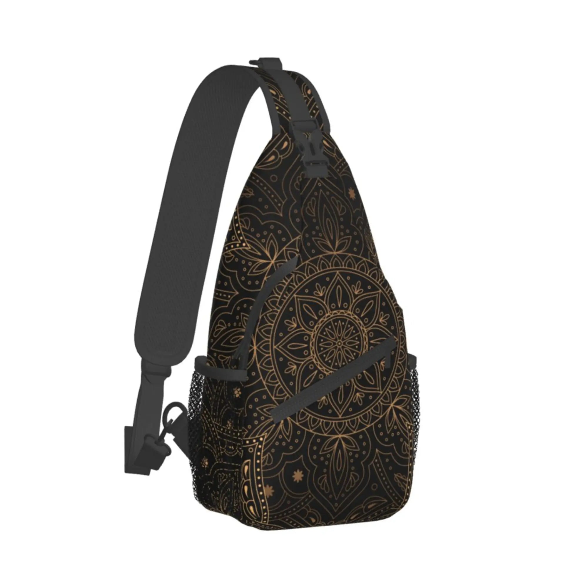 Oriental Mandala Royal Retro Floral Sling Bag – Unisex Crossbody Shoulder Chest Backpack for Travel and Hiking