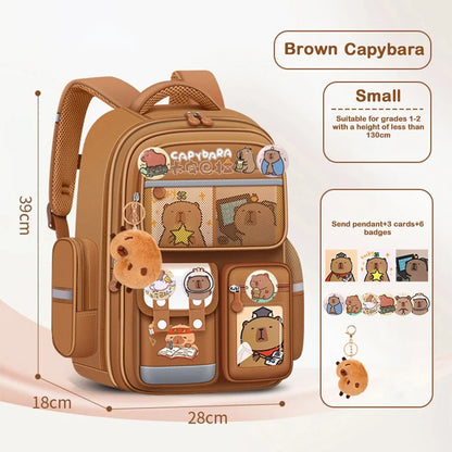 Waterproof Capybara Backpack Large Capacity Alleviate Burden School Bag Protecting Spine Widen Straps Backpack for Students