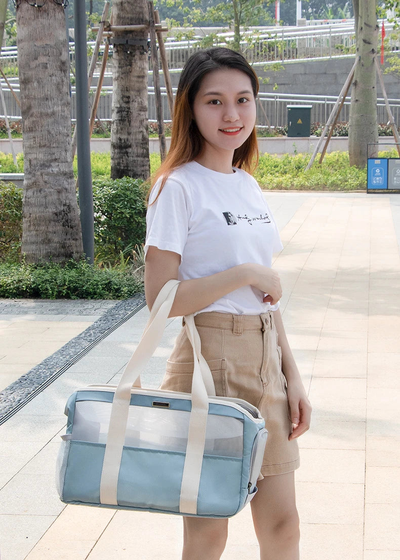 Dog Carrier Bag Soft Side Backpack Cat Pet Carriers Dog Travel Bags Airline Approved Transport for Small Dogs Cats Outgoing