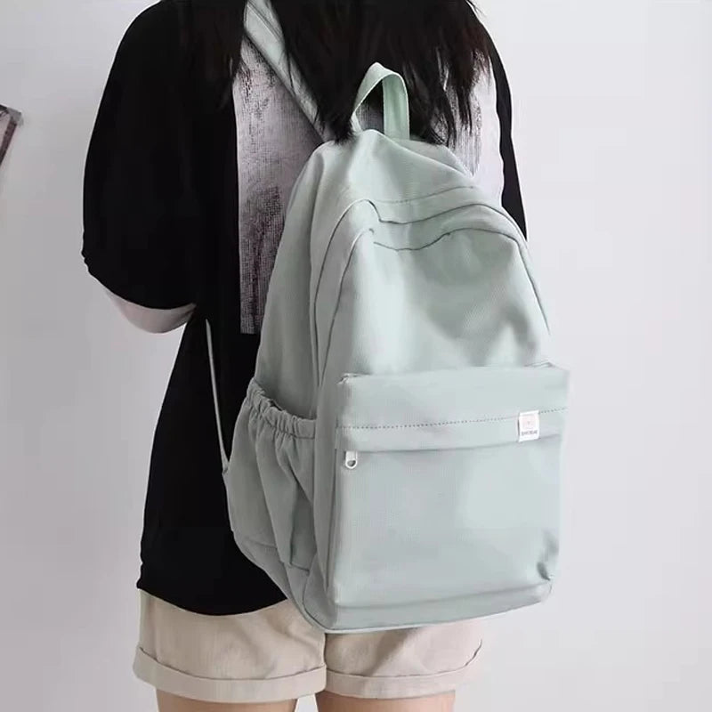 New Waterproof Nylon Women Backpack Female Travel Bag Backpacks Schoolbag for Teenage Girls Solid Color Bookbag Mochila Bookbag