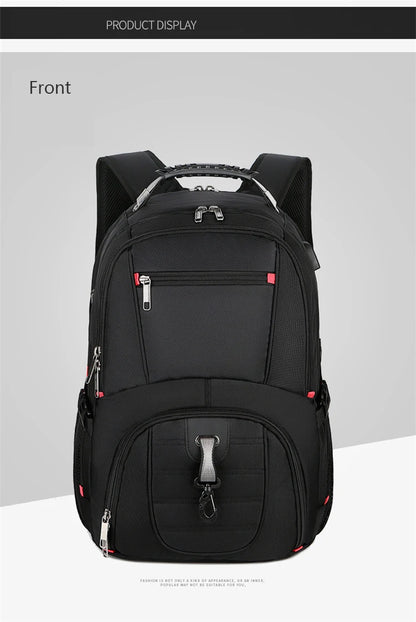 Swiss Multifunctional 17-Inch Laptop Backpack – Durable Travel & College Bag with USB Charging & Water Resistance