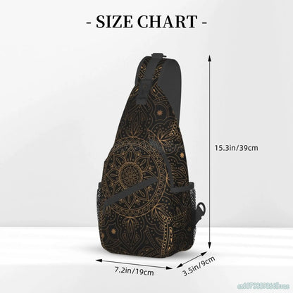 Oriental Mandala Royal Retro Floral Sling Bag – Unisex Crossbody Shoulder Chest Backpack for Travel and Hiking