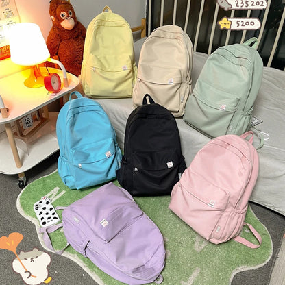 New Waterproof Nylon Women Backpack Female Travel Bag Backpacks Schoolbag for Teenage Girls Solid Color Bookbag Mochila Bookbag
