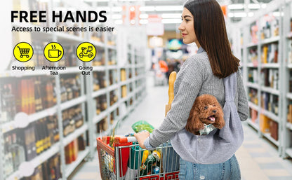 Cotton Pet Sling Carrier – Comfortable Crossbody Shoulder Bag for Dogs & Cats, Travel & Outdoor Use