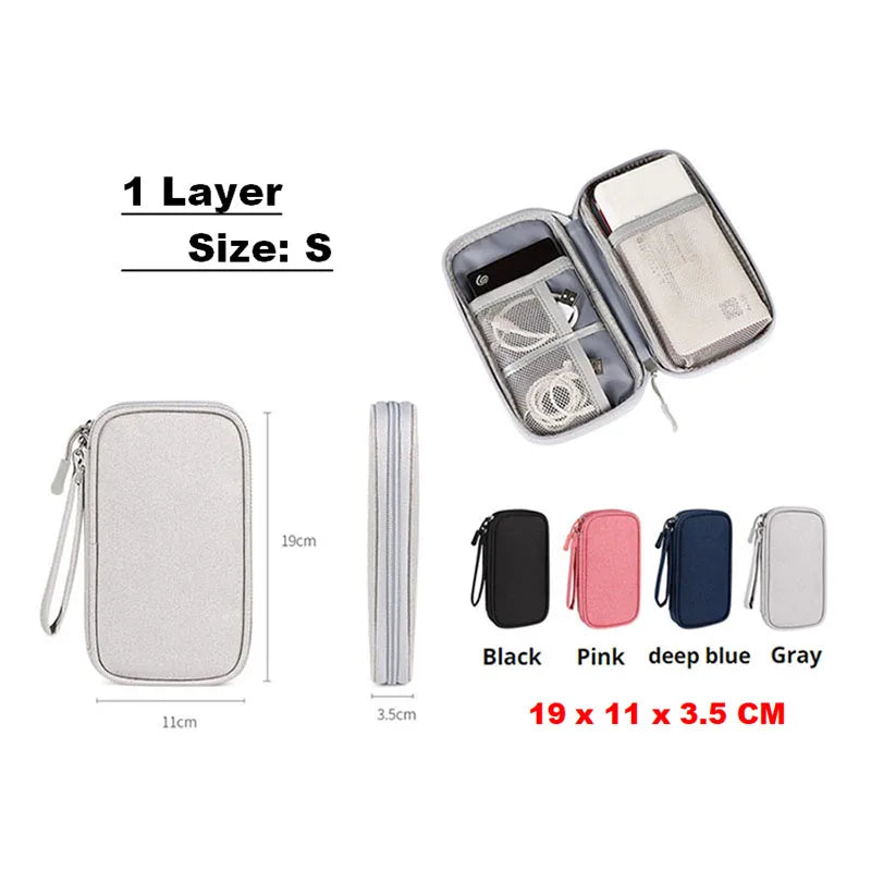 Cable Storage Bag – Waterproof Digital Electronic Organizer for Travel & Accessories