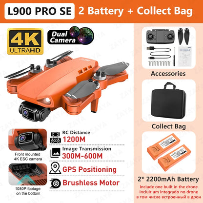 L900 PRO SE GPS Drone – 4K Dual Camera, 5G WiFi FPV, Brushless Motor, Foldable Quadcopter