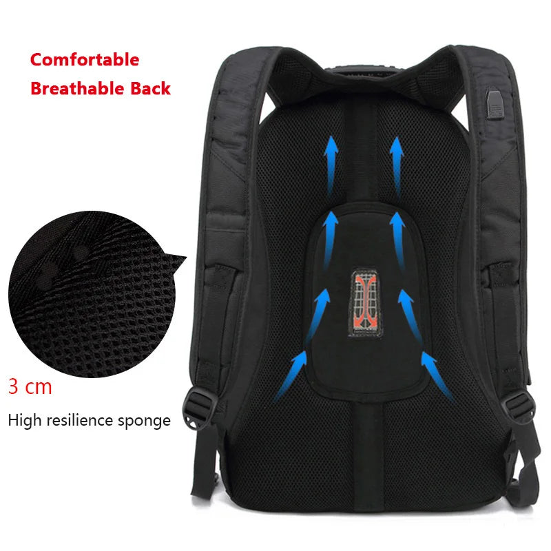 Swiss Multifunctional 17-Inch Laptop Backpack – Durable Travel & College Bag with USB Charging & Water Resistance