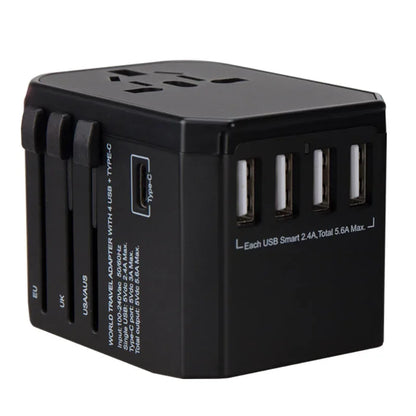 Melery Universal Travel Adapter – International Plug with USB & Type-C Fast Charging for US/EU/UK/AU