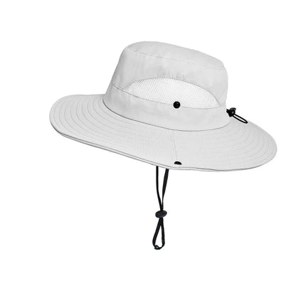 Summer UPF50+ Sun Hats For Women Men Breathable Mesh Boonie Hat Foldable UV Protection Hiking Fishing Hat Male Bucket Hats