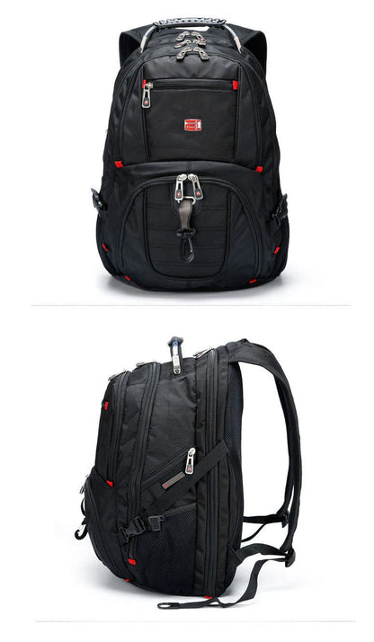 Swiss Multifunctional 17-Inch Laptop Backpack – Durable Travel & College Bag with USB Charging & Water Resistance