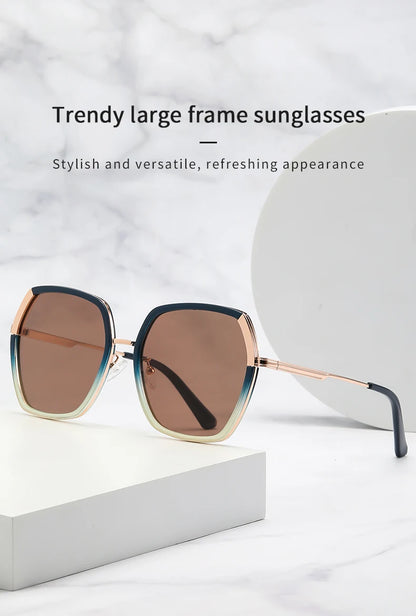 New Polarized Sunglasses Women UV400 Sun Glasses Men Metal Eyeglasses Frame Driving Beach Party Travel Anti Glare Shade Eyewear