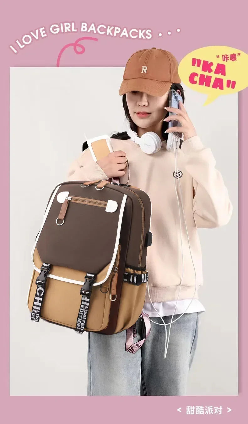 Stylish Kawaii Capybara Computer Backpack College School Casual Daypack Teens Bag Large Capacity Adjustable Strap Schoolbag