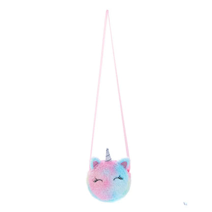 Kawaii Plush Unicorn Mini Crossbody Bag – Cute Baby Backpack & Coin Purse for Girls