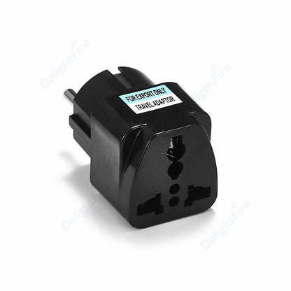 KR Plug Adapter – Universal Travel Adapter AU/UK/US to EU Type E/F Socket | France, Spain, Germany Compatible AC Power Outlet