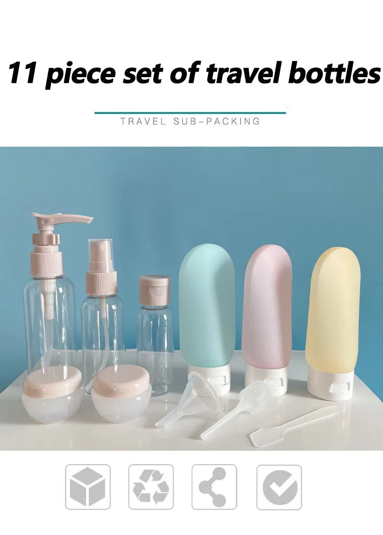 Refillable Travel Bottle Set – Perfume, Lotion, Shampoo & Shower Gel Dispensers 💧🌿