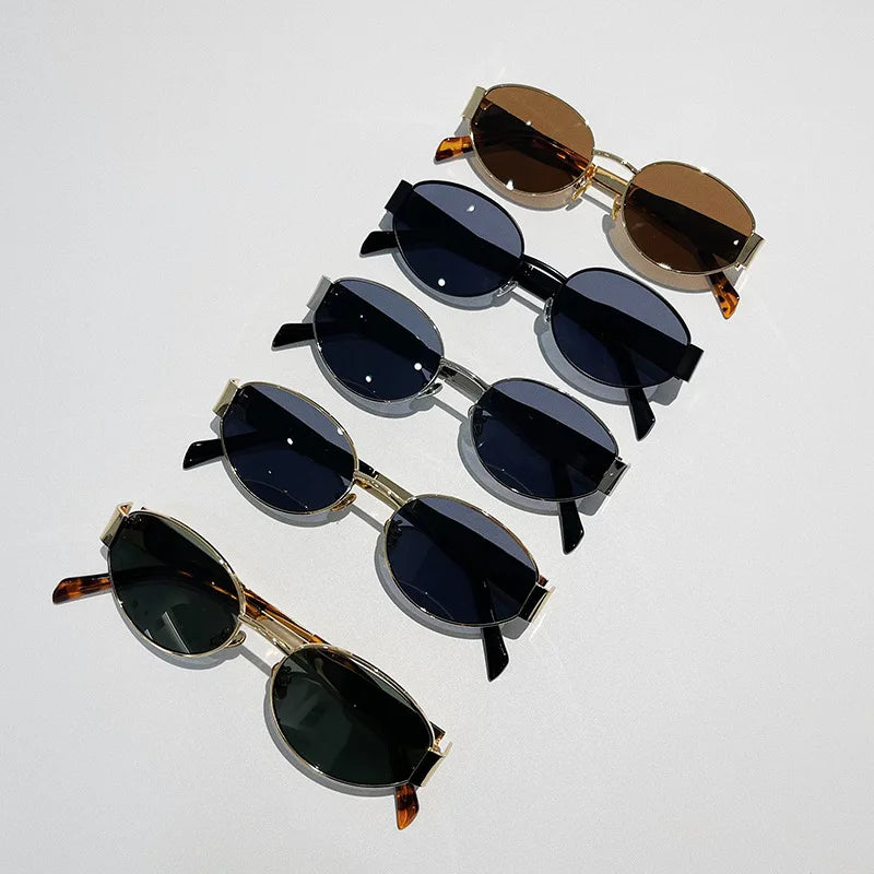 Fashion Retro Oval Sunglasses – Classic Metal Frame UV400 Shades for Men & Women ✨☀️