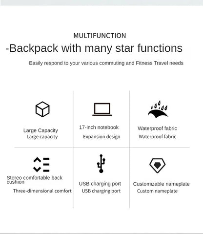 Waterproof Backpack Travel Bag Laptop backpack Large Capacity Backpacks Business Bag Detachable Backpack Dual-purpose Bag