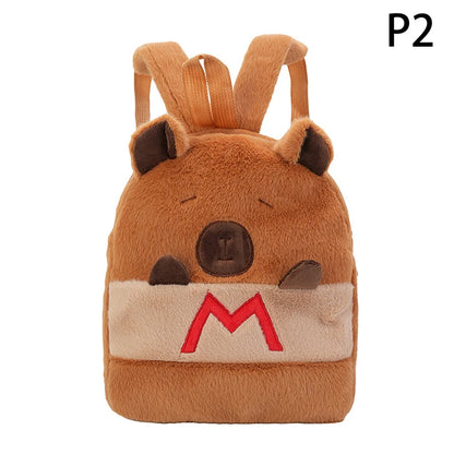 Kawaii New Capybara Plush Backpack For Women Versatile Cartoon Funny Capibala Bag Large Capacity Tote Bag Children's Gift