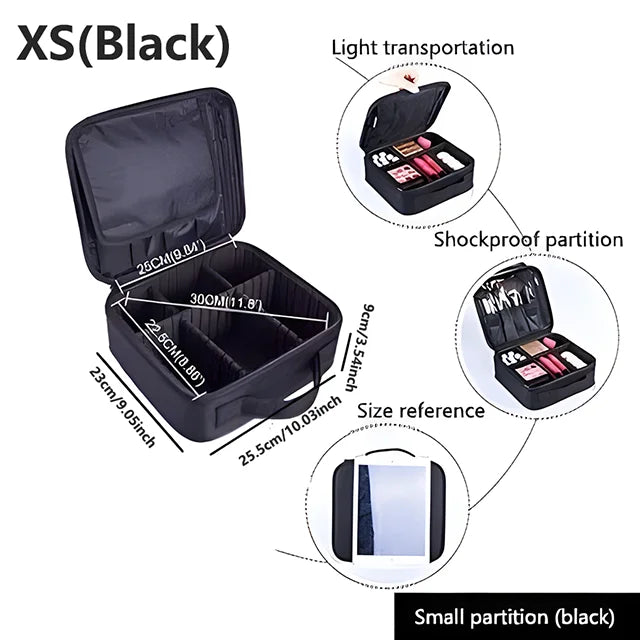 Professional Large Capacity Makeup Case – Travel Beauty Cosmetic Organizer & Nail Tool Box
