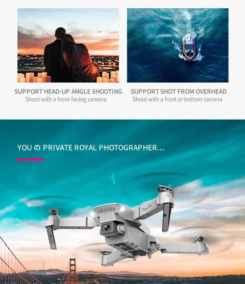 KBDFA E88 Pro 2023 WiFi FPV Drone – Foldable Quadcopter with 4K HD Camera & Altitude Hold