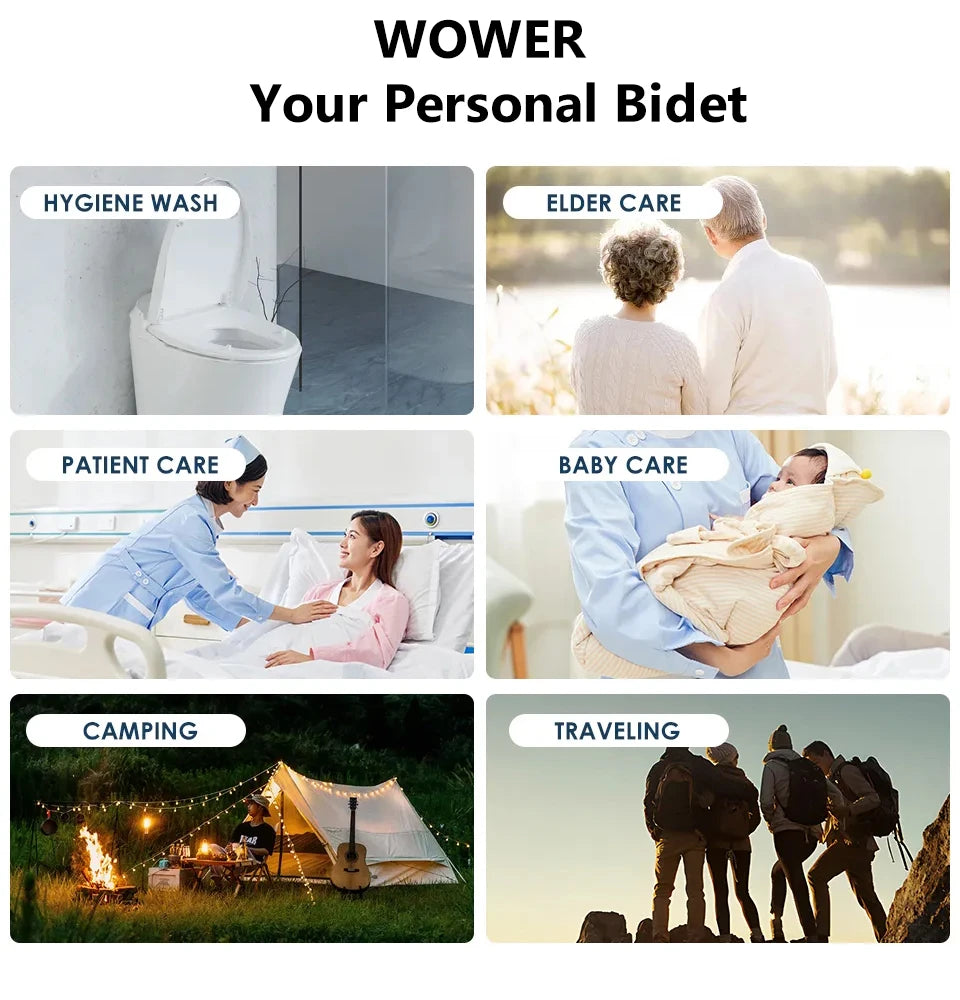 🚿 WOWER 300mL Portable Bidet – Adjustable 7-Hole Water Control for Ultimate Hygiene & Comfort! ✨💦