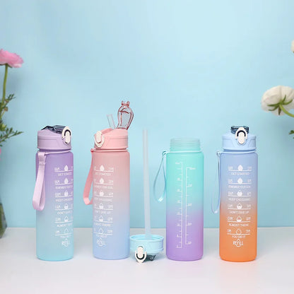 900ML Water Bottle With Straw Sport Water Bottle for Children BPA-Free Leakproof Drinking Bottles Outdoor Travel