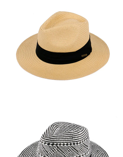 Sombrero Panama Hombre Summer Sun Protection Straw Hat Five Cent Grass Woven Panama Hat For Men Big Head Big Size Gentleman Hats