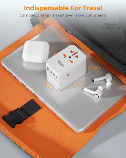 TESSAN 100W GaN Universal Travel Adapter – Fast Charging USB & Type-C Power Adapter for EU/UK/US/AU!