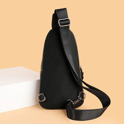 Men's 100% Genuine Leather Chest Bag – Stylish Casual Crossbody & Shoulder Messenger Bag