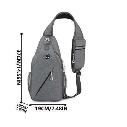 New Casual Chest Bag – Men’s Mobile Phone Crossbody Bag, Multifunctional Lightweight Outdoor Sports Shoulder Bag
