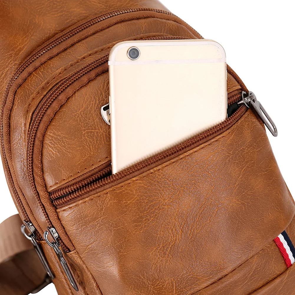 Men's Anti-Theft Chest Shoulder Bag – Casual Multi-Pocket Crossbody & Waist Tote