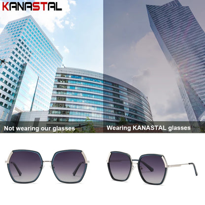 New Polarized Sunglasses Women UV400 Sun Glasses Men Metal Eyeglasses Frame Driving Beach Party Travel Anti Glare Shade Eyewear