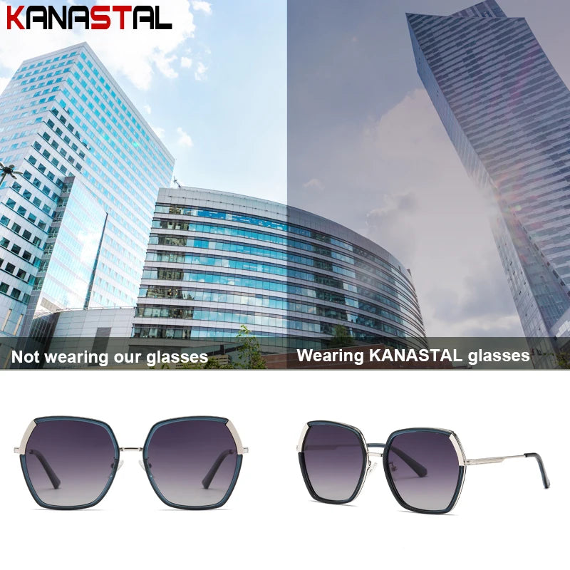 New Polarized Sunglasses Women UV400 Sun Glasses Men Metal Eyeglasses Frame Driving Beach Party Travel Anti Glare Shade Eyewear