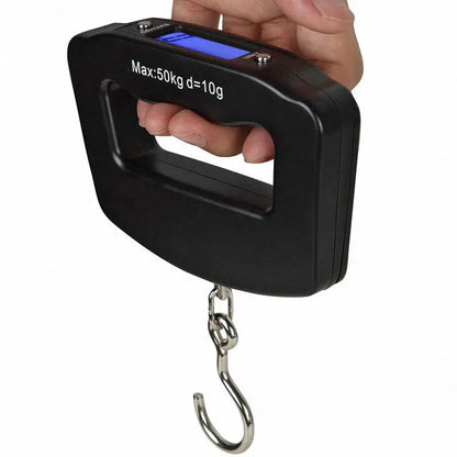 50KG/110LB Portable Digital Hanging Scale – LCD Luggage & Fish Weighing Scale with Hook