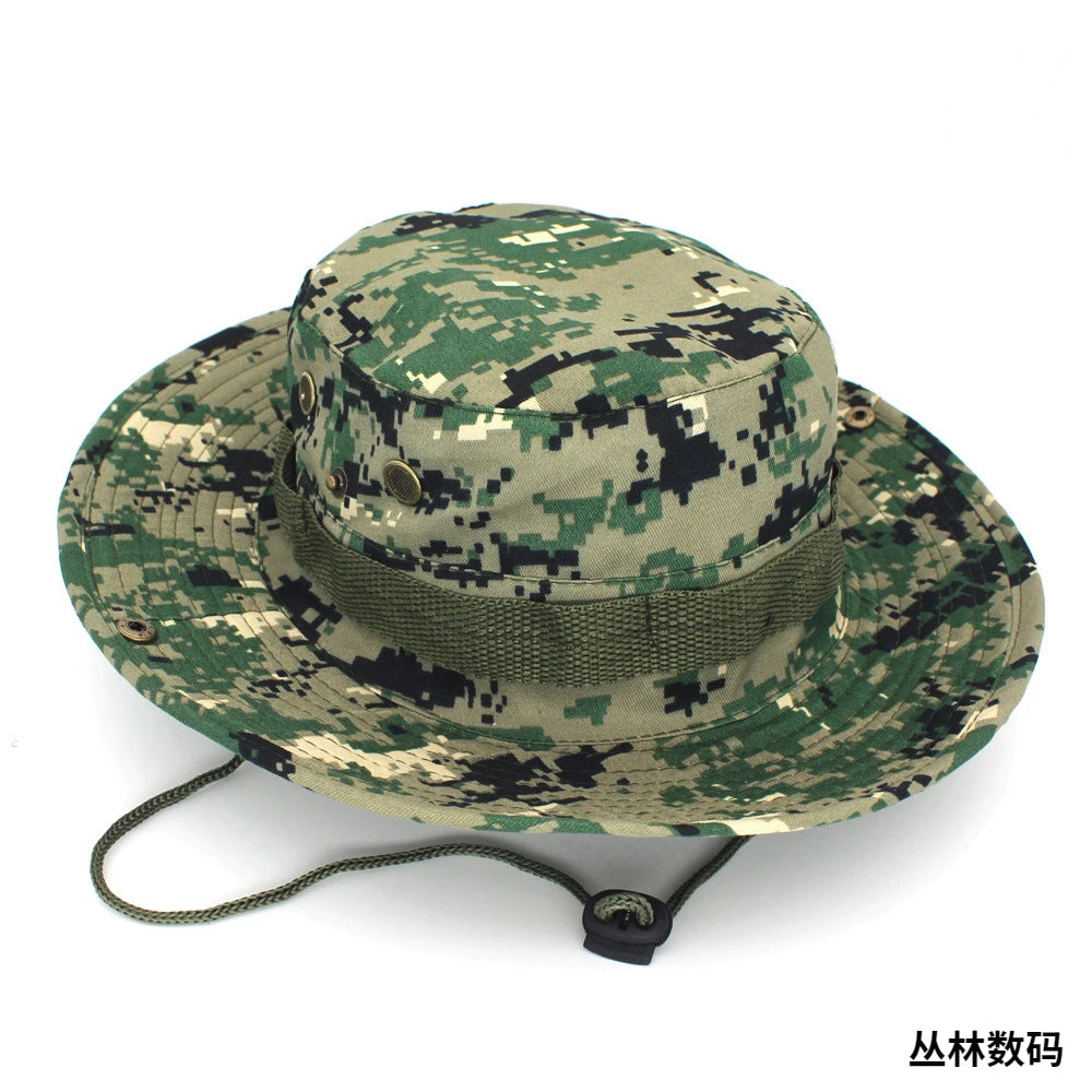 Camouflage Tactical Cap Boonie Bucket Hat Caps Camo Men Outdoor Sports Sun Bucket Cap Fishing Hiking Hunting Hats