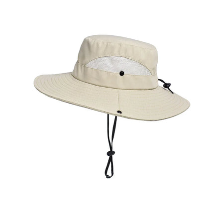 Summer UPF50+ Sun Hats For Women Men Breathable Mesh Boonie Hat Foldable UV Protection Hiking Fishing Hat Male Bucket Hats