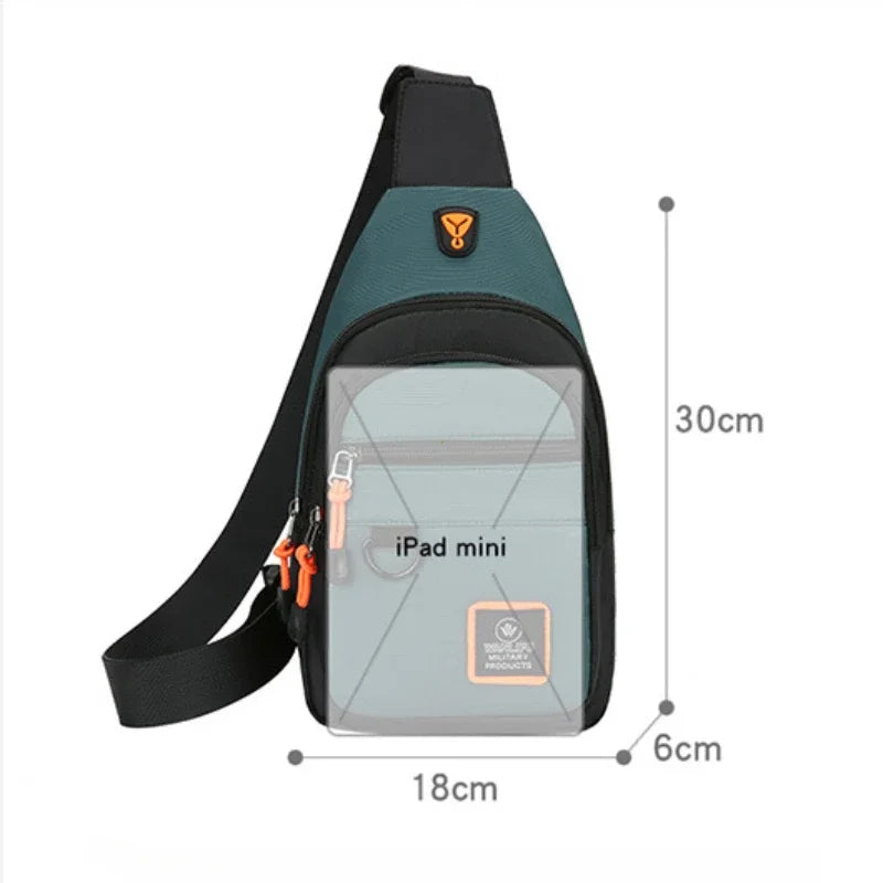 Fashion Men's Chest Bag – Lightweight Oxford Fabric Crossbody Shoulder Bag, Stylish Casual Waist Pack for Men
