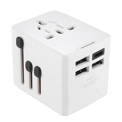 65W Universal Travel Adapter – All-in-One Charger with 3 USB & 1 Type-C for US, EU, UK, & AU