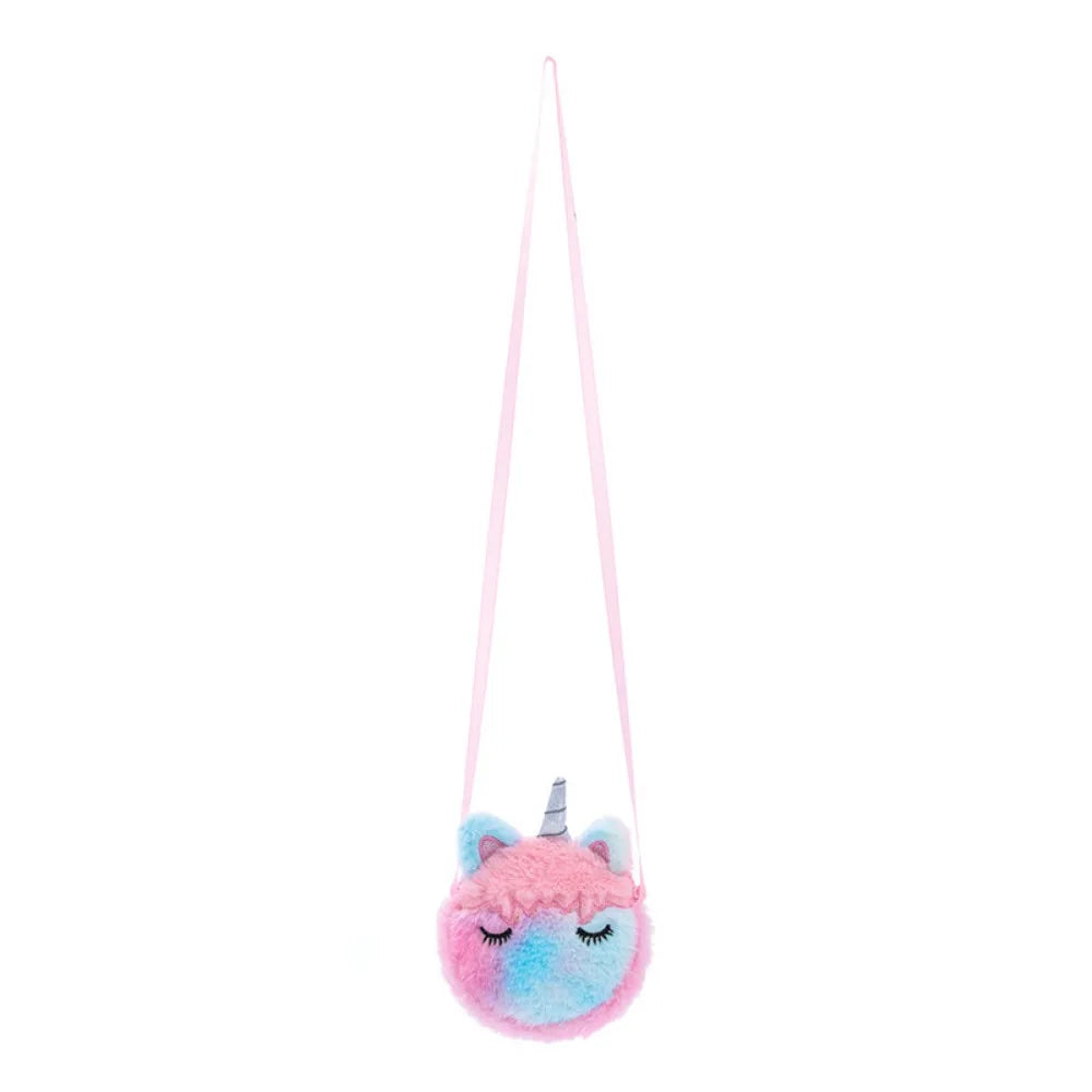 Kawaii Plush Unicorn Mini Crossbody Bag – Cute Baby Backpack & Coin Purse for Girls