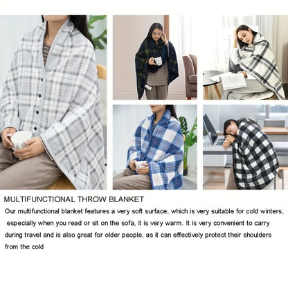 Cozy Wearable Flannel Blanket – Soft, Warm & Perfect for Home, Office & Travel Comfort!