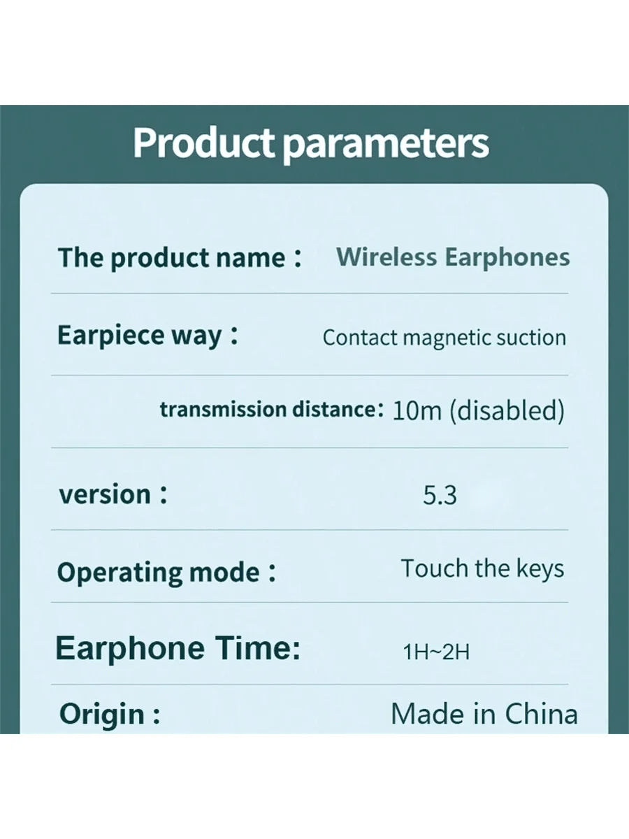 Bluetooth earphones with ultra long battery life, in ear Bluetooth earphones, wireless earphones，TWS Wireless Earphones Noise Ca