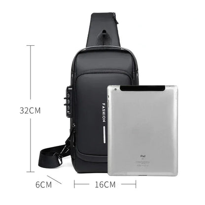 Men's Anti-Theft Chest Bag – USB Charging Crossbody Sling Bag for School, Travel & Daily Use