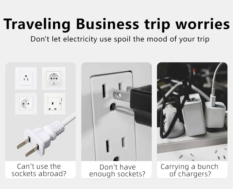 Universal Multi-Function Travel Adapter – All-in-One Plug Converter with 2.4A Fast Charging!