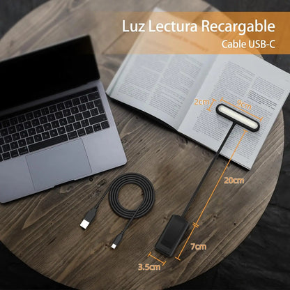14 LED USB Rechargeable Book Light – Flexible, Clip-On Reading Lamp with Warm, Cool, and Daylight Options