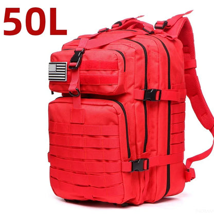 1000D Nylon Waterproof Tactical Backpack – Outdoor Rucksack for Camping, Hiking, Trekking, Fishing & Hunting (25L/50L)