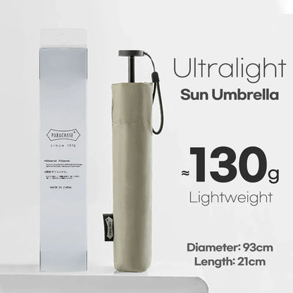 Parachase Ultra-light  Folding Umbrella 111g Only Anti UV Travel Light Sun Umbrella Windproof Carbon Fiber Portable Parasol 6K