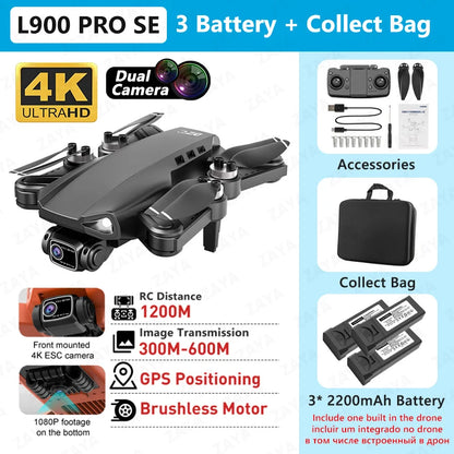 L900 PRO SE GPS Drone – 4K Dual Camera, 5G WiFi FPV, Brushless Motor, Foldable Quadcopter