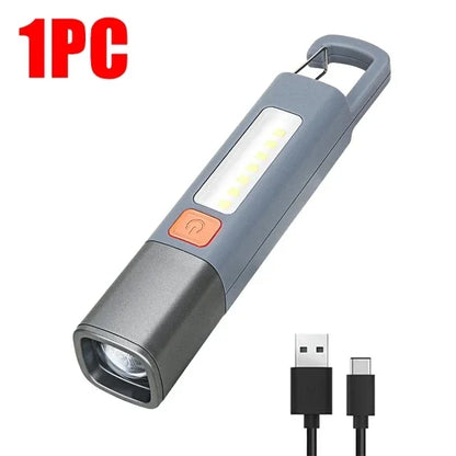 New Xiaomi Portable LED Flashlight – USB Rechargeable, Zoomable Torch for Outdoor Camping, Hiking & Emergency Use